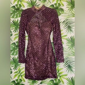 Emerald Sundae• Plum Sequence Mini Dress
